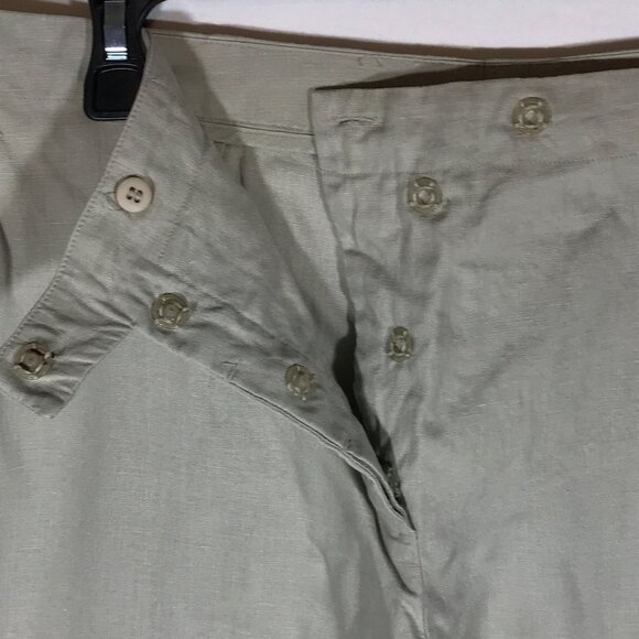 Max Studio Women's 12 Beige 100% Linen Casual Wide Leg Pants - Picture 4 of 12